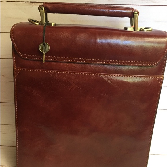 Italian Leather Brown Crossbody Bag Vintage - Picture 6 of 8